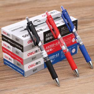 【Ready Stock】DELI Gel Ink Pen 0.5 mm Black Blue Red Color Gel Pen  Refills Writing Tools Student Stationery