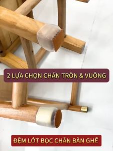 SET 4 Đệm Lót Chân Bàn Ghế Vuông Tròn Chống Ồn Hamart Bọc Chân Ghế Gỗ Silicone Chống Xước Sàn Nhà