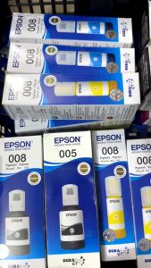 หมึกเติม EPSON 008 Bk C M Yใช้งานกับเครื่องรุ่น L6560 L6570 L6580 L15150 L15160 ของแท้