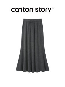 Fashionable High-Waist Grey Fish-Tail Mini Skirt Womens Spring Autumn New Style Casual Breathable Skin-Friendly Skirt