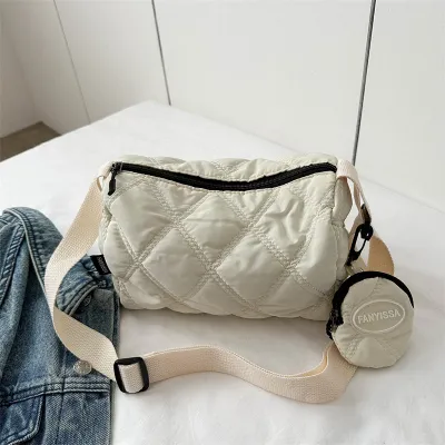 Boston Oxford Cloth Womens Shoulder Bag Large Capacity Pillow Shaped Crossbody Bag Maternity Bag Pure Color Casual Nylon