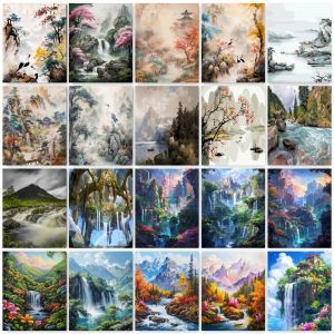 GATYZTORY Paint by numbers Handpainted Canvas painting Mountain Painting by numbers For adults Home decor Artwork