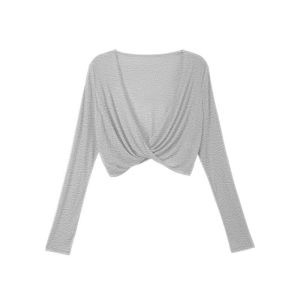 Lightweight Yoga Top Womens Fitness Running Shirt Soft Breathable Polyester Fabric Casual Style Lazy Layering Thinming Running T-Shirt