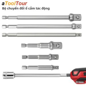 Bộ Chuyển Đổi Đầu Nối Lục Giác 1/4 Inch Cho Máy Khoan Tác Động Thành Đầu Vặn Vít Đầu Chuyển Đổi Hình Vuông Thanh Nối Dài