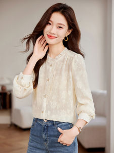 Áo Sơ Mi Nữ Tay Dài Kiểu Pháp Thanh Lịch Mùa Thu Đầu Tiên Phong Cách Mới Cổ Ren Tay Bồng Nhẹ Chín Mươi Kiểu Dáng Nhỏ Gọn