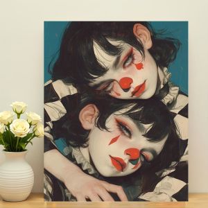 BILIBILI | Acrylic Paint By Numbers Fashion Clown painting By Numbers on Canvas Coloring By Number for Adults Paint Digital Art
