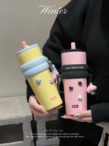 Tumbler Fun Plus 710ml Stainless SUS 316 / Tumbler Viral Tumbler Free Sedotan Gantungan Steel Vacuum Botol -2116