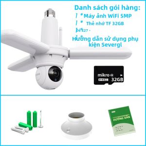 Camera Giám Sát Wifi Bóng Đèn 5MP E27 Tầm Nhìn Ban Đêm Màu Sắc Đầy Đủ Giám Sát An Ninh Trong Nhà Với Tính Năng Tự Động Theo Dõi Chuyển Động Người Và Zoom