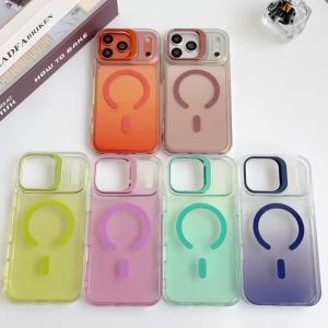 szhaiyu | For iPhone 18 Pro Max 17 16 15 14 Transparent Gradient Magnetic Case With Lens Protection Shockproof Precise Hole Cover Funda