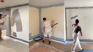 Alat Kuas Cat Tembok / 18" Tiang Rol Cat Tembok / Dudukan Yang Dapat Ditarik