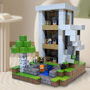 New Magnetic Blocks-Build Mine Magnet World Set for Boys Girls Sensory Construction Toys for Toddlers Christmas Gifts