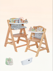 Adjustable Childrens Dining Chair Toy and Game Wooden Seat