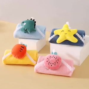 1/4PCS Cartoon Childrens Hand Towel Soft Absorbent Dry Handkerchief Kitchen Bathroom Baby Kids Wipes Wash Cloths Hanging Towels