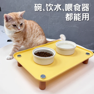 Pet Feeder Dish Automatic Feeder Bowl Large Diameter Dog Cat Bowl Meal Mat Stand Riser Neck Protection Leak Proof Food
