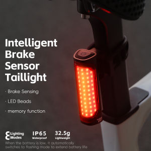 WEST BIKING Đèn phía sau xe đạp thông minh phanh cảm biến MTB xe đạp đường trường đèn hậu IP65 Loại không thấm nước C sạc Đèn hậu xe đạp phụ kiện đi xe đạp