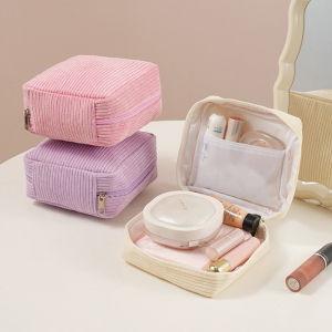 Corduroy Sanitary Napkins Organizer Bags Mini Makeup Bag Lipstick Pouch Portable Earphone Data Cable Storage Bag
