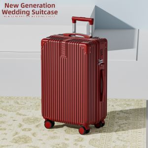 MIMANI | Wedding Bridal Luggage 20in Password-Protected Leather Suitcase