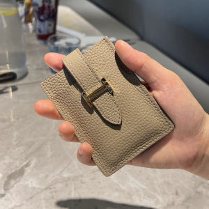 Ví Đựng Thẻ Da Thật Nhẹ Thời Trang Cho Nữ Ví Đựng Thẻ Cào Cào Ví Đựng Giấy Tờ Ví Đựng Tiền Xu Ngắn Phong Cách Châu Âu Màu Trơn