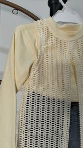 Setelan Anak Perempuan Import Jeans Cutbray Outer Rajut Lengan Panjang Polosan