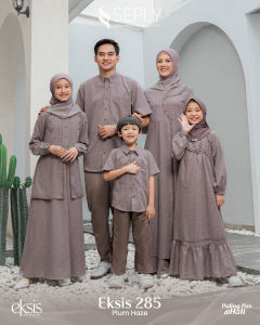 Sarimbit gamis lebaran Seply Eksis Plum Haze