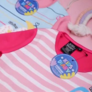 Best Seller Gamis Anak Perempuan Motif Print Gamis Strippie 1-12 Tahun