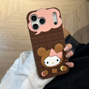 Sanrio | Cute HelloKitty Silicone Phone Case For iPhone 17 Pro 16 15 14 Plus 13 Pro Max Shockproof Protective Soft Cover Cartoon Funda