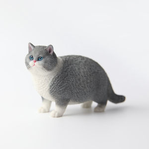 JXK Fatty Cat Model Realistic Orange Tabby Cat Doll Collectible Figurine Desktop Decoration Cute Animal Resin Craft Gift