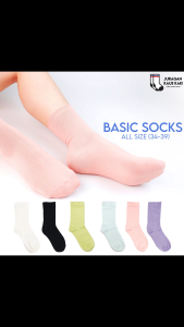 Kaos Kaki Wanita Panjang Polos Pastel Katun