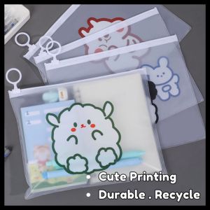 Cute Travel Storage Pouch Zipper Bag Waterproof Transparent Pencil Case Stationary Organizer Cosmetic Storage Bag