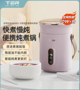 TER 600ML Health Pot Electric Stew Pot Mini Small Portable Office Artifact Can Cooking Rice
