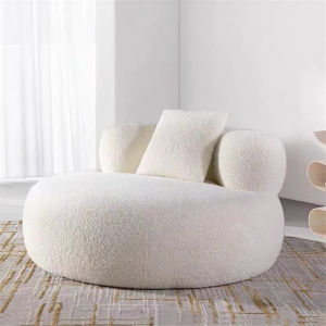 Italian Normcore Cashmere Single Sofa Cream Wind White Plus-Size Internet Celebrity Leisure Chair Bean Bag round Couch