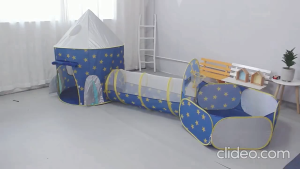 3 In 1 Kids Play Tent Tunnel Set With Ball Pit And Storage Bag / Indoor Outdoor Toy Tent For Toddlers Kids