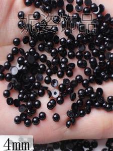 ลูกปัดรูปตาสีดำแบบแบนไม่มีซิลิโคนขนาดเล็ก 1.5-14 มม. ลูกปัด DIY ทำมือสำหรับเครื่องประดับแฟชั่น ไม่มีรู