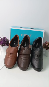 OXXO รองเท้า คัชชูส้นเตี้ย สูง 1.5 นิ้ว สบายเท้า X11112 รองเท้าเพื่อสุขภาพหนังนิ่ม ส้นเตารีด รองเท้าสามารถปรับระดับได้