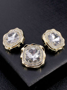 Nút Kim Loại Trang Trí Vuông Thanh Lịch Mới Nút Kim Cương Không Đều Phong Cách Nước Hoa Nhỏ Nút Cài Quần Áo DIY