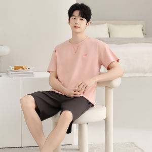 Bộ đồ ngủ nam MiiOW làm bằng vải cotton áo cộc tay quần ngắn thoải mái
