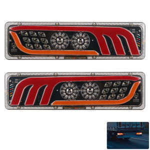 KEVANLY | 2pcs Car Trailer Trucks Tail Lights Running Turn Signal Rear Lamps 12V/24V for Car LED Rear Tail Light Lorry Bus Taillight Parts