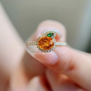 Good Fortune Orange Fanta Stone 18K Gold Jewelry Set
