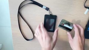 2pcs Vertical Id Badge Holder Card Sleeve with Hard Protector Cover Black Multi-Card Work Badge Holder