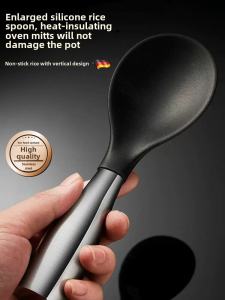 Stainless Steel Non-Stick Rice Spoon Stand up Electric Rice Cooker Serving Spatula High Temperature Resistant Kitchen Utensil