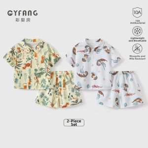 CAIYINGFANG | Bamboo Cotton Summer Baby Sleepwear Set