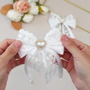 2 Chiếc Ren Hoa Nơ Kẹp Tóc Cho Bé Gái Thanh Lịch Thêu Hoa Ruy Băng Kẹp Tóc Phong Cách Hàn Quốc Ngọt Ngào Mũ Phụ Kiện Tóc