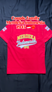 Blueskids Kaos T-Shirt Anak Dewasa Couple Keluarga Merdeka Indonesia Warna Merah