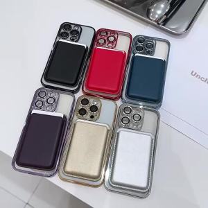 Ốp Điện Thoại Từ Tính Mạ Điện Dành Cho iPhone 17/16/15/14/13 Air Plus Pro Max Có Khe Đựng Thẻ Hỗ Trợ Sạc Không Dây Tương Thích Với Magsafe