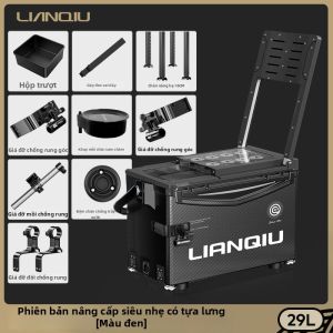 LIANQIU | Hộp Đồ Cá Nhân Dễ Mang Có Dựa Lưng Màu Đen Phong Cách Samurai