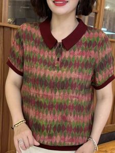 HUAXUNRAN | Fashionable Short Sleeve T-shirt for Seniors and Women Plus Size Slimming New Arrival