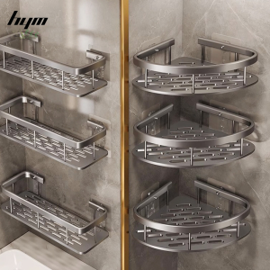 HYM Space Aluminum Bathroom Rack Bathroom Organizer Storage Shelf Rack Corner Shelf Rack Bathroom Accessories