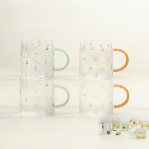 LOTUS BLUE | Blue Lotus Aesthetic Handle Glass Cup