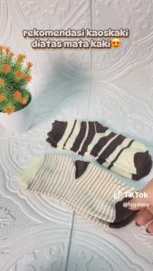 FYKS127 Kaos Kaki Motif Garis Line Kaos Kaki Panjang Ankle Socks Model Simple Random 5 Pcs
