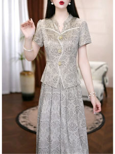 GUBODUO | Elegant V-Neck Short Sleeve Set With Culottes Slim Fitting
